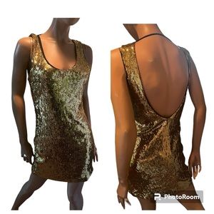 Gold sequined dress